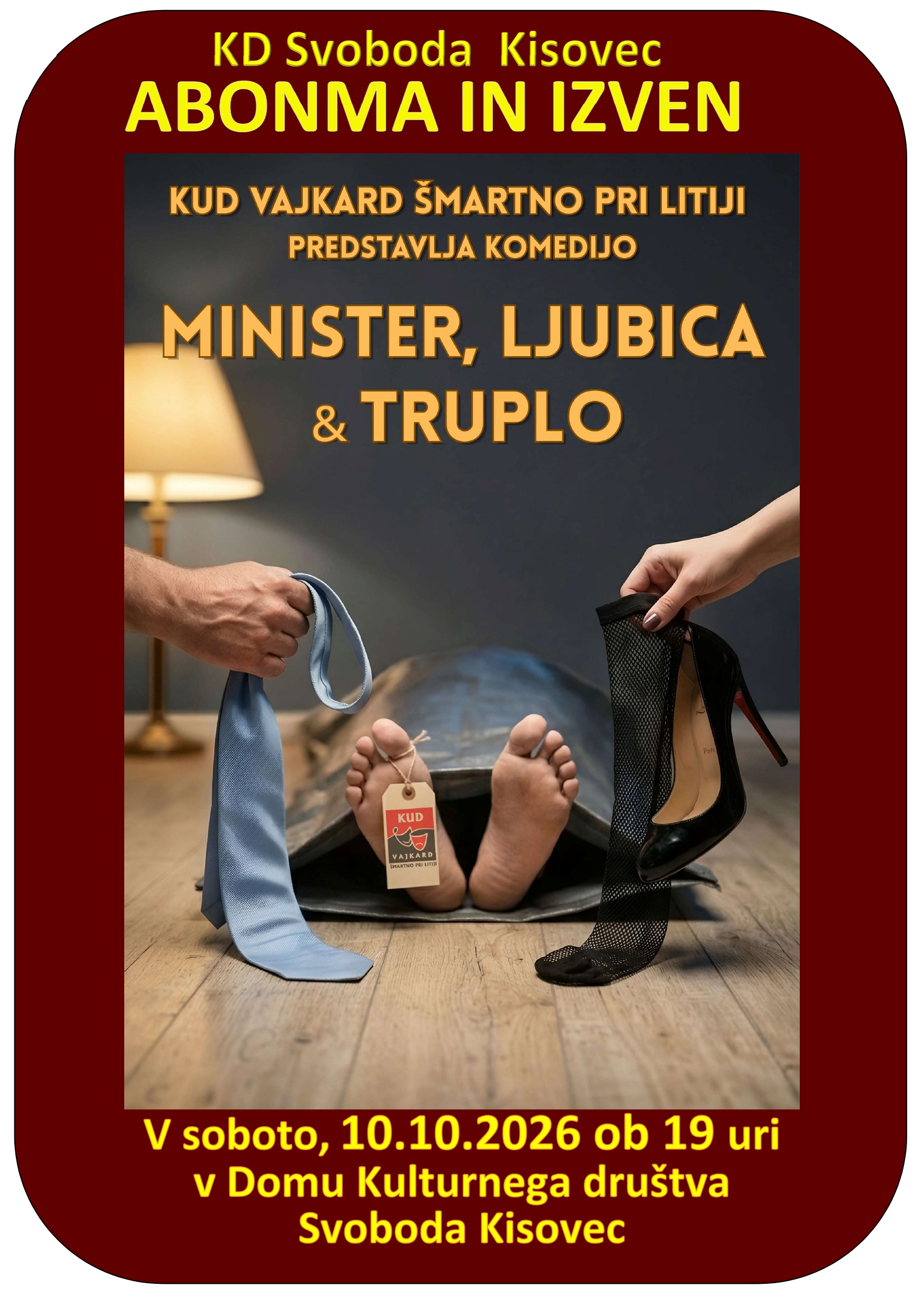 Minister, ljubica in truplo